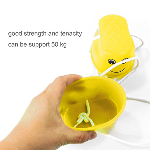 Gosear Kids Toy, Plastic Stilt 1 Pair Plastic Smile Face Walking Jumping Feet Stilts Balancing Shoes for Kids Children Outdoor Walker Sport Games Toy Yellow