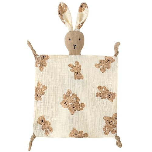 Photo 1 of PEIPEIWU Organic Cotton Muslin Lovey Blanket, Organic Cotton Muslin Bunny Security Blanket Soft & Breathable Lovie Baby Gifts for Boys and Girls