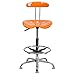 Flash Furniture Bradley Vibrant Orange and Chrome Drafting Stool with Tractor Seat