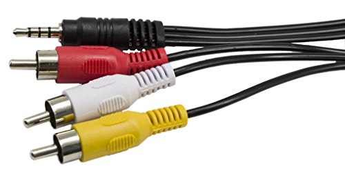 Click Here to See More Images 3.5 mm to 3 RCA AV Camcorder Video Cable for Ipod/MP3/pc ,3.5mm to 3 RCA Male Plug to RCA Stereo Audio Video Male AUX Cable 5FT Cord
