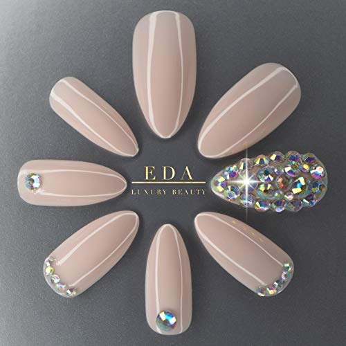 EDA LUXURY BEAUTY NATURAL NUDE PINK 3D GLAMOROUS JEWEL DESIGN Full Cover Press On Gel Glitter Artificial Tips Acrylic Shiny False Nails Extra Long Oval Round Almond Stiletto Super Fashion Fake Nails 2 EDA LUXURY BEAUTY NATURAL NUDE PINK 3D GLAMOROUS JEWEL DESIGN Full Cover Press On Gel Glitter Artificial Tips Acrylic Shiny False Nails Extra Long Oval Round Almond Stiletto Super Fashion Fake Nails