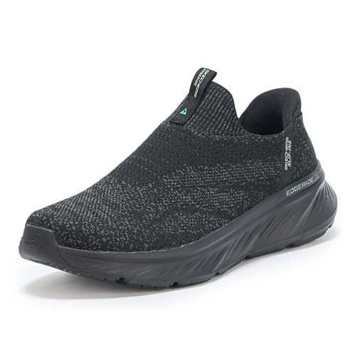 Skechers Men's Edgeride Commissioner Hands Free Slip-in Sneaker,Black/Black,9.5