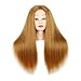 Mannequin Head with Human Hair 22-24 Inch Cosmetology Manikin Doll Head with 60% Blonde Real Hair for Hairstylists Cosmetology Students Practice Styling with Clamp Holder