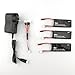 Boldclash 3Pcs 7.4V 15C 610mAh Lipo Battery with 1 to 3 Charger Cable & Charger Adapter for Hubsan X4 H502S H502E