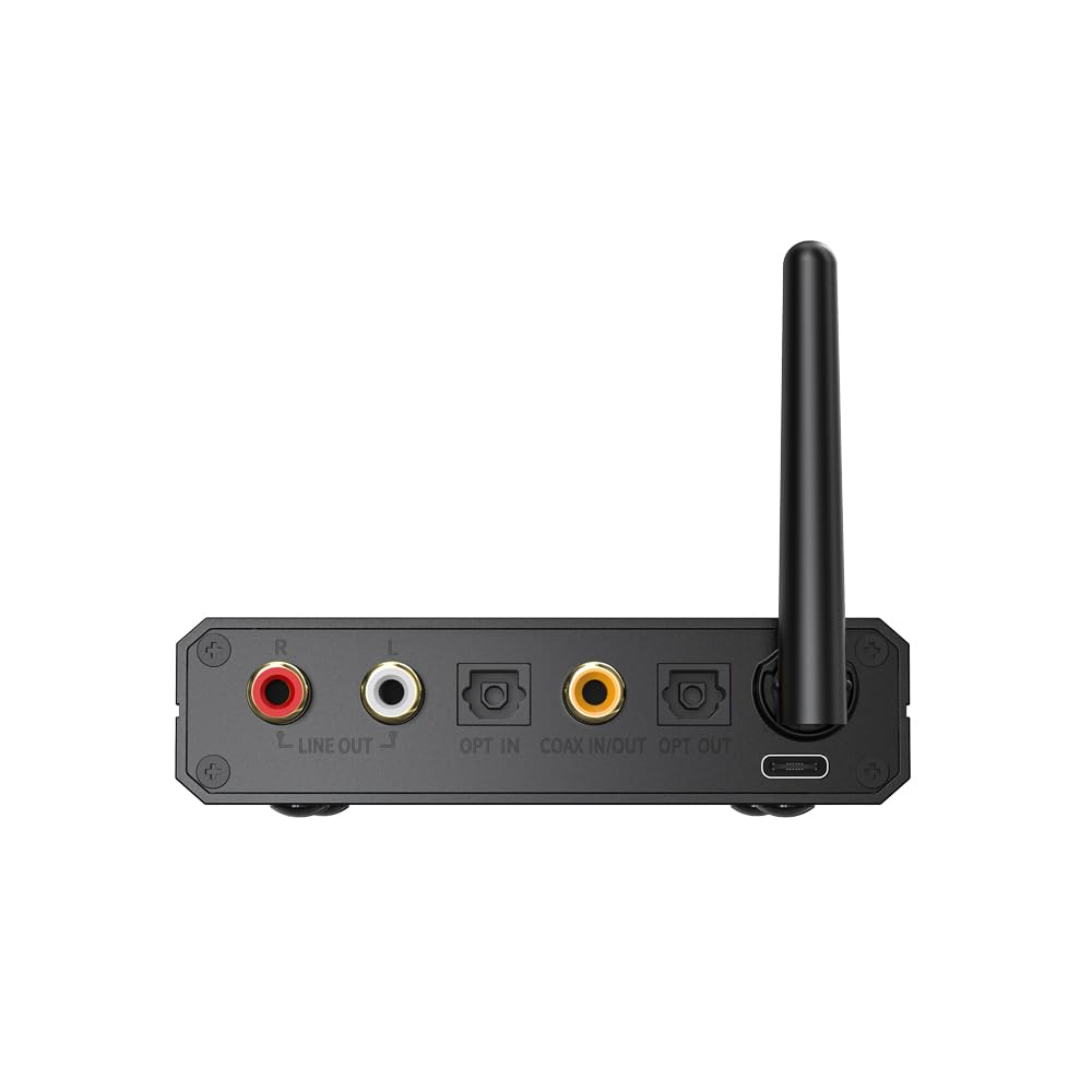 FiiO BR13 HiFi Bluetooth 5.1 Music Receiver Long Range Bluetooth Adapter with USB DAC, LDAC/aptX Low Latency, OLED Display & RCA Optical Coaxial Output for Home Stereo,PC/TV