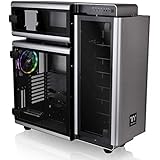 Thermaltake Level 20 Tempered Glass E-ATX Vertical GPU Trio-Chamber Aluminum Full Tower Modular Gaming Computer Case CA-1J9-00F9WN-00 with 3 140mm Riing Plus Fan + 2 Lumi Plus LED Strips Pre-installed