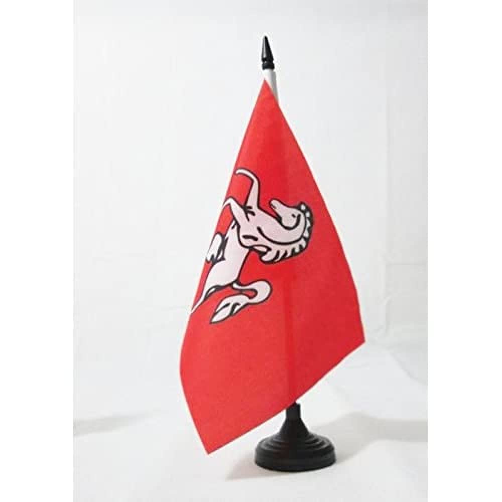 AZ FLAG Kent county Table Flag 5'' x 8'' - Kent county Office Decoration 100% Polyester 21 x 14 cm - Mini Desk Flag with Pole and Black Plastic Base