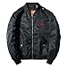 Chartou Men's Classic Snake-Embroidery Lightweight Flight Baseball Jacket Windbreaker (Large, Black)