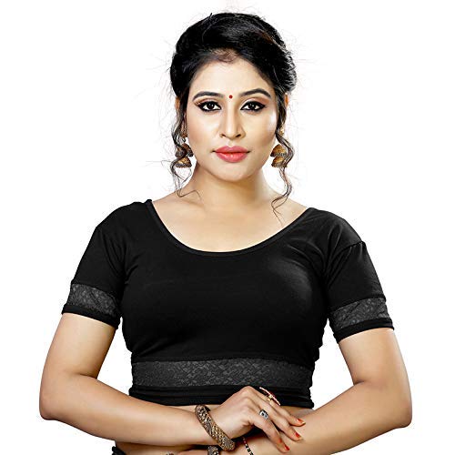 women's cotton lycra stretchable short sleeve blouse readymade