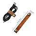 FIBOUND AA083 Headphone Cord Wrap Organizer Leather Snap Button Cable Keeper Soft USB Wrapper for Earphones