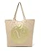 Victoria's Secret VS Embellished Canvas & Gold Beach Bag Tote Purse