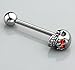 CrazyPiercing 4Pcs 14G Stainless Steel Skull Diamonds Tongue Rings Barbell Piercing Tongue Bars Body Percing Jewelry