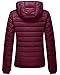 ZSHOW Women's Outwear Hooded New Down Coat Lightweight Packable Powder Pillow Down Jackets, Small, Wine Red