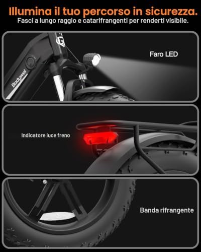 F20pro 4.0 Fat E Bike è una bicicletta elettrica da 250W con batteria da 48V freni idraulici funzione APP Città bici elettriche uomini e donne (F20PRO 20AH Nero)
