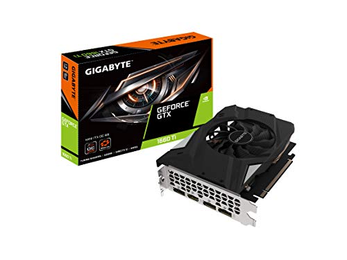 GIGABYTE GeForce GTX 1660 Ti Mini ITX OC 6G 192-bit GDDR6 DisplayPort 1.4 HDMI 2.0B with Windforce 2X Cooling System Graphic Cards- Gv-N166TIXOC-6GD
