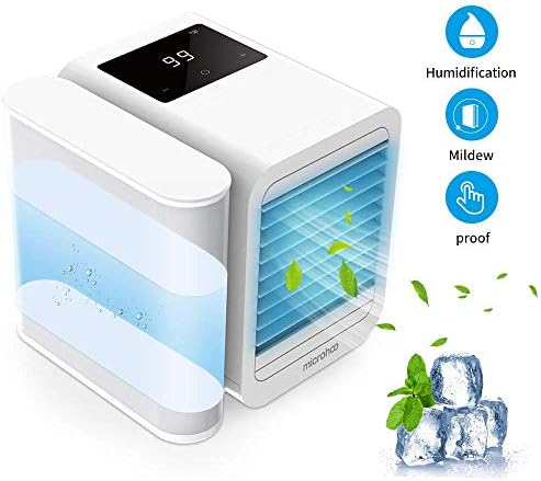 Trevoz Personal Air Cooler Portable Air Conditioner Fan, Evaporative Humidifier, Purifier, 3 in 1 USB Mini air Cooler Office Desktop Cooling Fan (White)