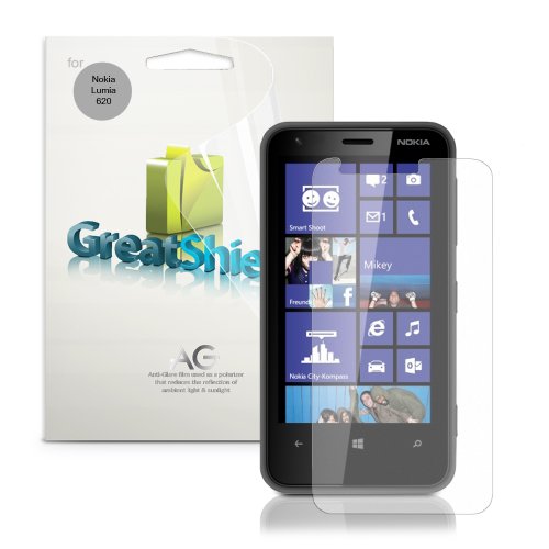 GreatShield Ultra Anti-Glare (Matte) Clear Screen Protector Film for Nokia Lumia 620 (3 Pack)
