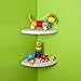 Danya B. Small Floating Wall Mount Laminate Corner Radial Accent Shelves (Set of 2) (White)