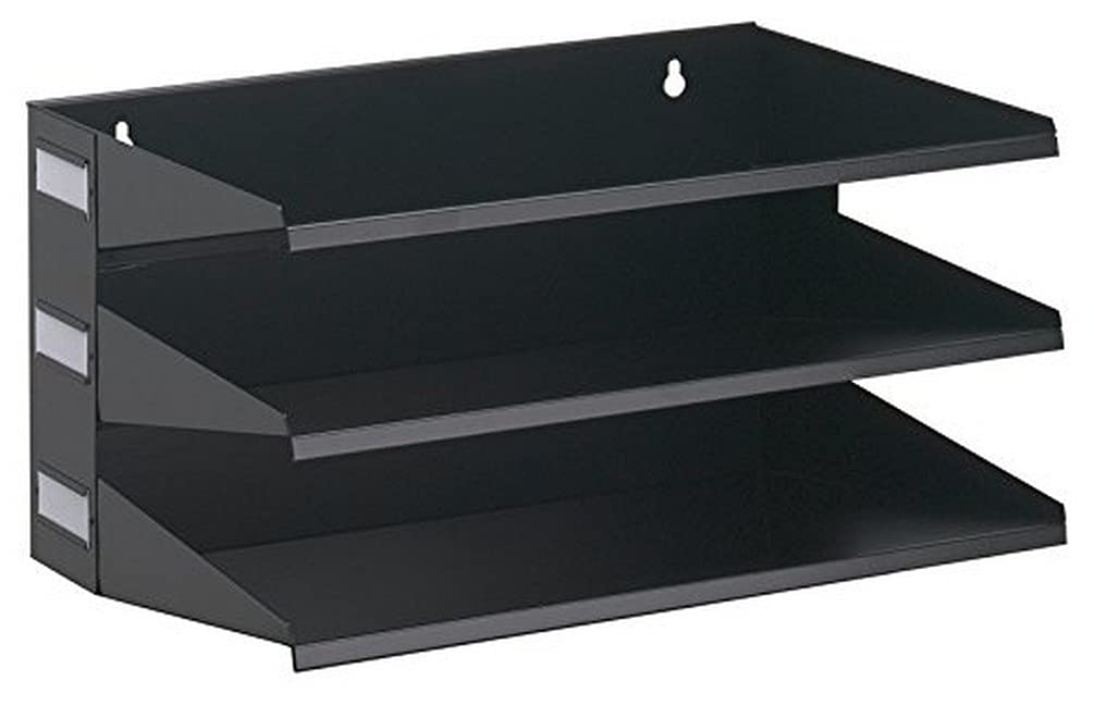 Durable 335901 Sorting Rack (with 3 Shelves), for Table or Wall, Black