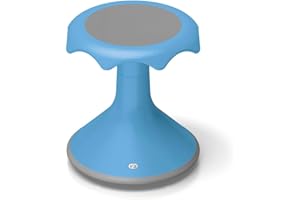 VS America Hokki Stool, Flexible Ergonomic Seating Stool for Kids and Adults, 15" Seat Height, Light Blue
