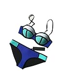 MUXILOVE Color Conjoin Women Neoprene Bikini Set Swimwear Swimsuit