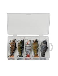 Señuelos de pesca de cebos duros Modenpeak HJ 7S, señuelos de 7 segmentos Swimbait, cebos Crankbaits, 4" 0.8 oz