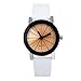 Lookatool 1PC Women Quartz Dial Clock Leather Wrist Watch Round Case (White)