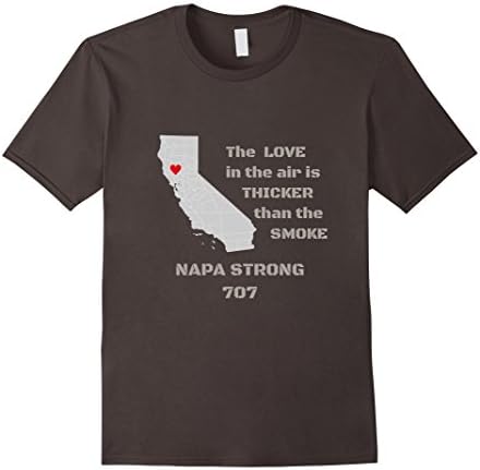 Mens Sonoma Napa County Strong Love thicker than Smoke Tshirt 2XL Asphalt