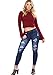 Tengo Women's Slim Denim Pants Juniors Girls Stretchy Distressed Skinny Jeans