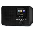 LEMEGA IR1 Portable WiFi Internet Radio,FM Digital Radio,Bluetooth Speaker,Dual Alarms Clock,Sleep Snooze Timer,40 Presets, Headphone-Output,Colour Display,Batteries or Mains Powered – Black Finish