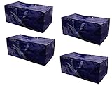 Earthwise Extra Large Heavy Duty Reusable Storage Bags Moving Bag w/Zipper Closure (Set of 4) Extra Backpack Carrying Handles - Compatible with IKEA Frakta Hand Carts Storage Boxes Bins Cubes