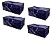 Earthwise Heavy Duty X-Large Moving Bags W/Backpack Straps Strong Handles & Zippers, Storage Totes For Space Saving, Fold Flat, Alternative to Moving Box (Blue - Set of 4)