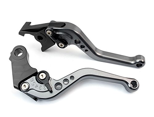 Keewor CNC Adjustable Short Brake Clutch Levers for Yamaha R6S EUROPE VERSION 2006-2007 YZF R1 2004-2008 YZF R6 2005-2016 R6S CANADA VERSION 2006 Gray