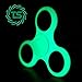 Green Glow in the Dark Fidget Spinner Light up Gadget - Blue in Daylight - Spins Up to 3 Minutes - Ideal Pocket Toy Gift for Boys, Girls, Kids, Teens, and Adults - Figit Focus Stress-Relief