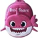 New Cartoon Baby Shark School Bag for Children Kids Cute Plush School Backpack Blue Rose Yellow Color Boys Schoolbag - Pink