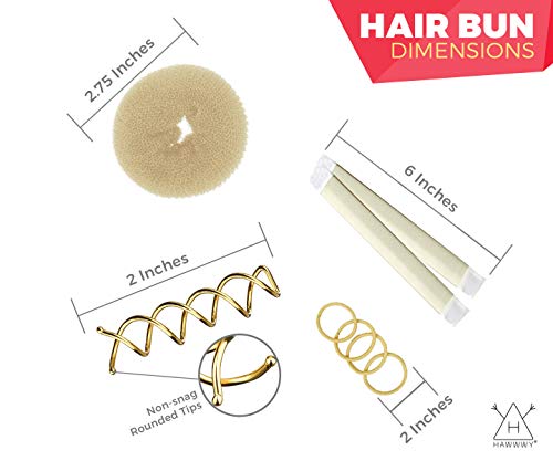 Hawwwy 12 Piece Hair Bun Maker Easy Fast Small Bun Tool Best