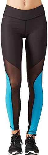 Ki Pro Women's Color Blocked Performance Legging (S, Black / Tidal Wave)