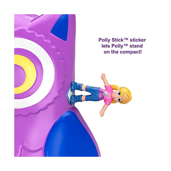 ​Polly Pocket Pocket World Owlnite Campsite Compact with Fun Reveals, Micro Polly and Shani Dolls, Boat and Sticker…