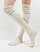 WOWFOOT Ladies' Knit Over The Knee High Socks Women Girl Slouch Stockings Boots