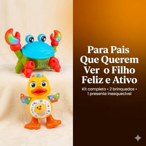 Kit Brinquedos Pato Dançante Caranguejo Fujão Infantil Aleatório