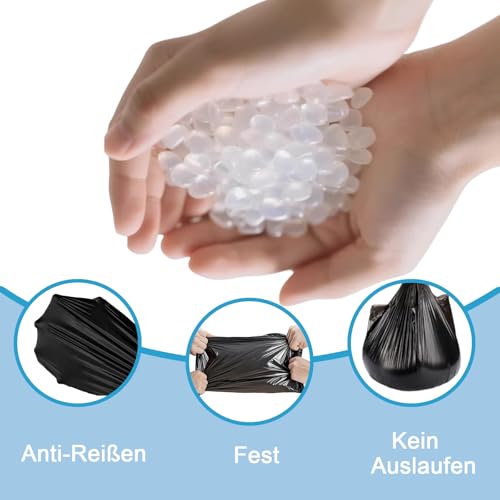 XIYOO Small Bin Liners 10 L with Carry Handle Pack of 100 Black Bin Bags Tear-Resistant Bin Bags Drawstring Rubbish Bags