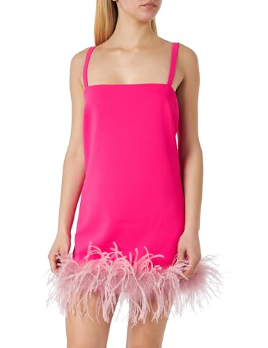 Pinko Women's Trebbiano Stretch Crepe Dress with Feathers Homecoming, N17_Pink, 8