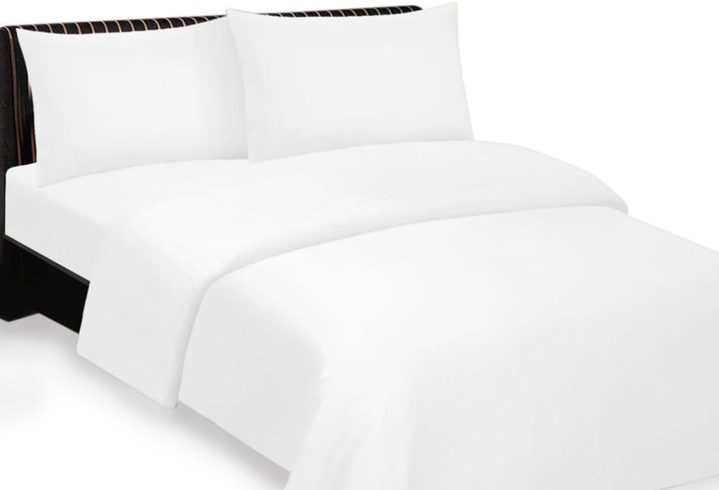 TRP SHEETS Hotel Quality 1000 Thread Count 100% Egyptian Cotton 4Pc Sheet Set Fitt Up to 15" Deep Pocket Premium 1000TC Uk King White Solid