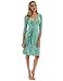 PattyBoutik Women Faux Wrap A Line Dress (Light Green and White 31 Small)