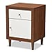 Baxton Studio Studios Nightstand, Medium, White and Walnut