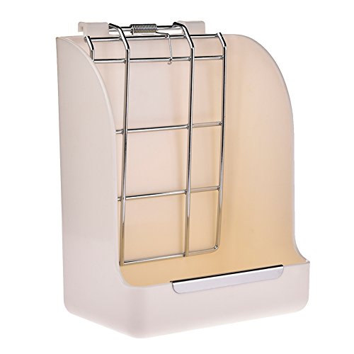 Accreate Creative Rabbit Grass Feeder Spring Straw Frame Grass Basket Small Pet Guinea Pig Totoro Cage Accessories Fixed Food Container Bowl (White)