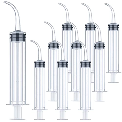 Wisdom Teeth Syringe, 10 Pack Dental Irrigation Curved Syringes for Dental Care Liquid Oral