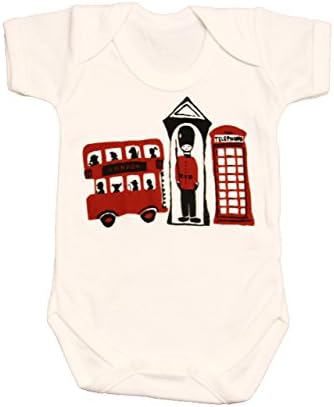 London Baby-Boys' London 3 Souvenir Suit Vest Newborn Gift 6 - 12 Months White