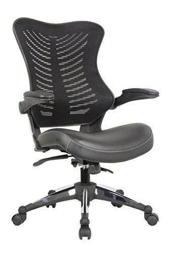 image for OFFICE FACTOR Executive Ergonomic Office Chair Back Mesh Bonded Leathe