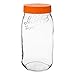 3 Le Parfait Screw Top Jars - Wide Mouth French Glass Preserving Jars - Preserve, Store, Serve, Décor (3, 3000ml - 96oz - Orange Lid)